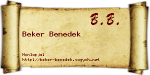 Beker Benedek névjegykártya